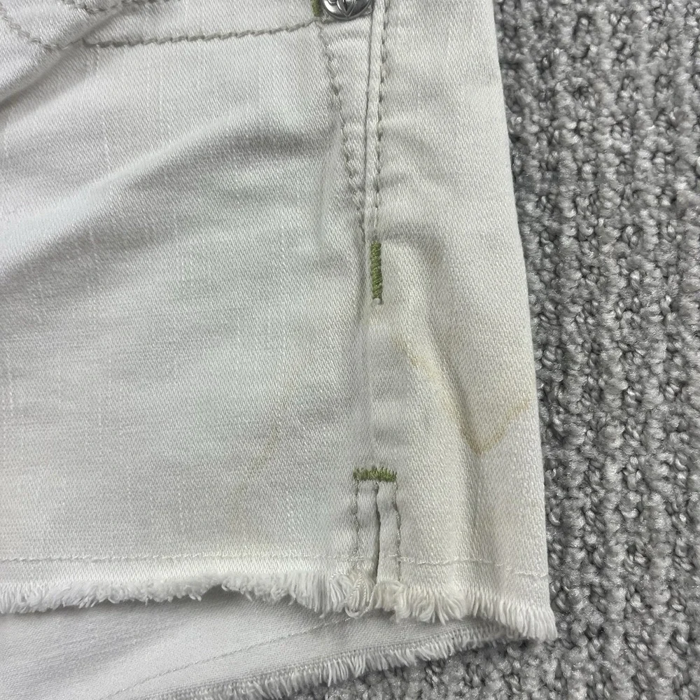 Miss Me Womens Jean Shorts White Denim Size 27 Floral Embellished Pockets